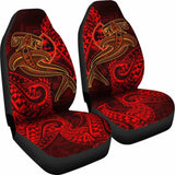 Guam Polynesian Car Seat Covers - Red Shark Polynesian Tattoo - 18 102802 - YourCarButBetter