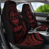 Guam Polynesian Car Seat Covers - Red Tribal Wave - 105905 - YourCarButBetter