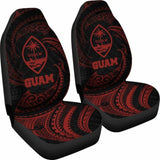 Guam Polynesian Car Seat Covers - Red Tribal Wave - 105905 - YourCarButBetter