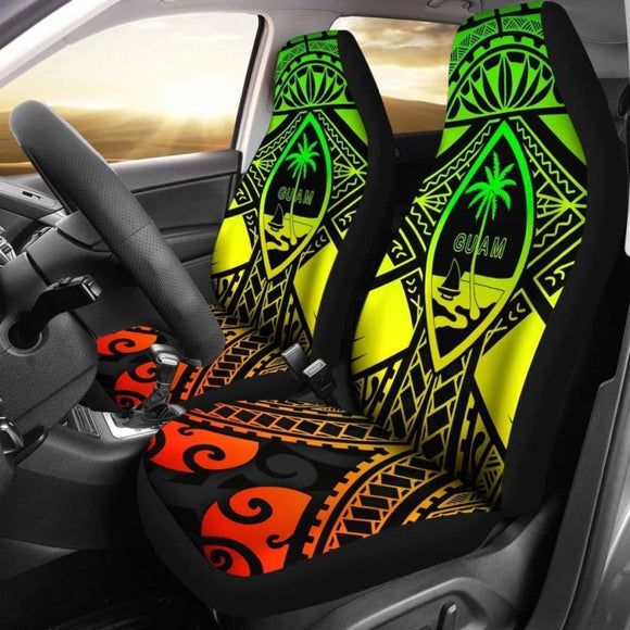 Guam Polynesian Car Seat Covers - Guam Reggae Seal With Polynesian Tattoo - 174914 - YourCarButBetter