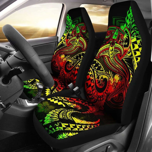 Guam Polynesian Car Seat Covers - Reggae Shark Polynesian Tattoo - 18 102802 - YourCarButBetter