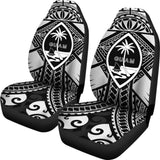 Guam Polynesian Car Seat Covers - Guam White Seal With Polynesian Tattoo Ver 01 - 174914 - YourCarButBetter
