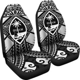 Guam Polynesian Car Seat Covers - Guam White Seal With Polynesian Tattoo Ver 01 - 174914 - YourCarButBetter