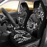 Guam Polynesian Car Seat Covers - White Shark Polynesian Tattoo - 18 102802 - YourCarButBetter