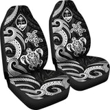 Guam Polynesian Car Seat Covers - White Tentacle Turtle - 091114 - YourCarButBetter