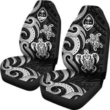 Guam Polynesian Car Seat Covers - White Tentacle Turtle - 091114 - YourCarButBetter