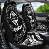 Guam Polynesian Car Seat Covers - White Tribal Wave - 105905 - YourCarButBetter