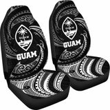 Guam Polynesian Car Seat Covers - White Tribal Wave - 105905 - YourCarButBetter