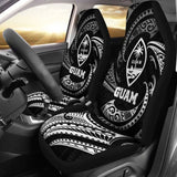 Guam Polynesian Car Seat Covers - White Tribal Wave - 105905 - YourCarButBetter
