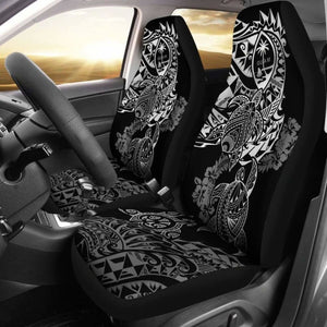 Guam Polynesian Car Seat Covers - White Turtle Flowing - 105905 - YourCarButBetter