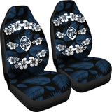 Guam Seal Navy Hibiscus Palm Leaves Car Seat Covers 174510 - YourCarButBetter