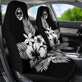 Guam Tropical Hibiscus Black Car Seat Covers 093223 - YourCarButBetter