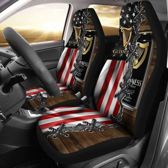 Guinness Car Seat Covers American Flag Beer Lover Gift 195016 - YourCarButBetter