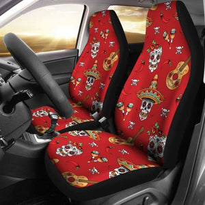 Guitar Sugar Skull Car Seat Covers 101207 - YourCarButBetter