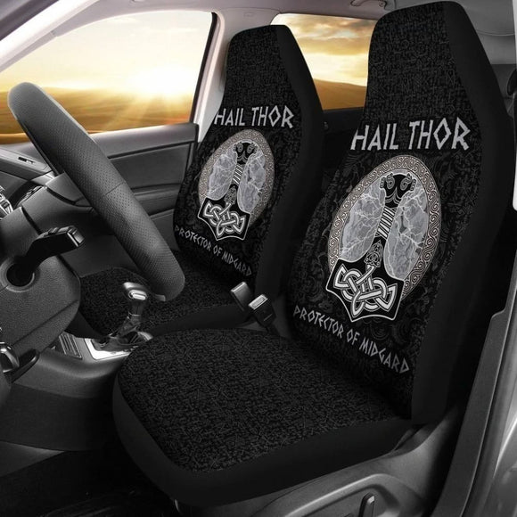 Hail Thor Protector Of Midgard Viking Car Seat Covers Gift Idea 093223 - YourCarButBetter