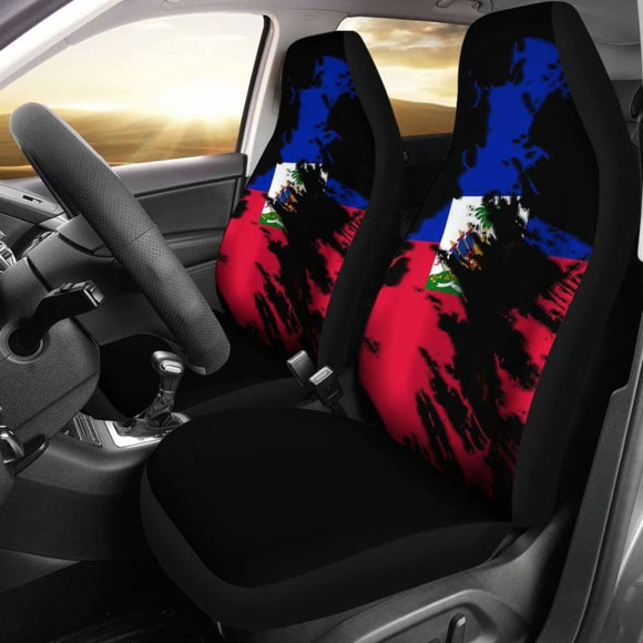 Haiti Flag Painting Car Seat Cover 4 153908 - YourCarButBetter