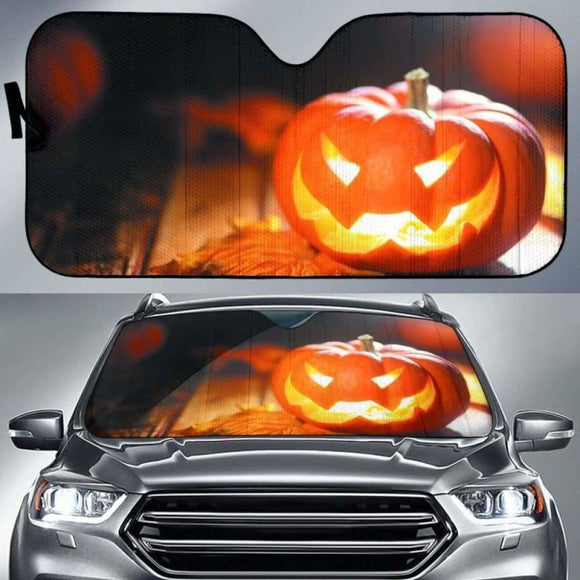 Halloween Pumpkin Auto Sun Shade 085424 - YourCarButBetter