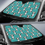 Hand Drawn Boston Terrier Dog Pattern Car Auto Sun Shades 104020 - YourCarButBetter