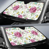 Hand Drawn Butterfly Rose Car Auto Sun Shades 172609 - YourCarButBetter