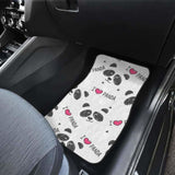 Hand Drawn Faces Of Pandas Pattern Front And Back Car Mats 091706 - YourCarButBetter