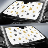 Hand Drawn Gold Black Star Pattern Car Auto Sun Shades 550317 - YourCarButBetter