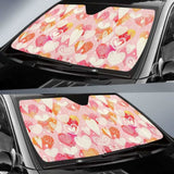 Hand Drawn Heart Design Pattern Car Auto Sun Shades 460402 - YourCarButBetter