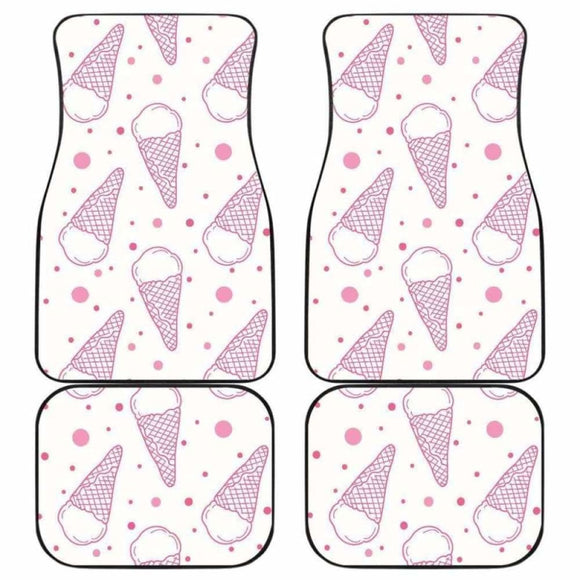 Hand Drawn Ice Cream Pattern Front And Back Car Mats 160830 - YourCarButBetter