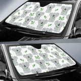 Hand Drawn Koala Leaves Pattern Car Auto Sun Shades 182102 - YourCarButBetter