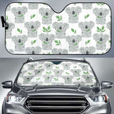 Hand Drawn Koala Leaves Pattern Car Auto Sun Shades 182102 - YourCarButBetter
