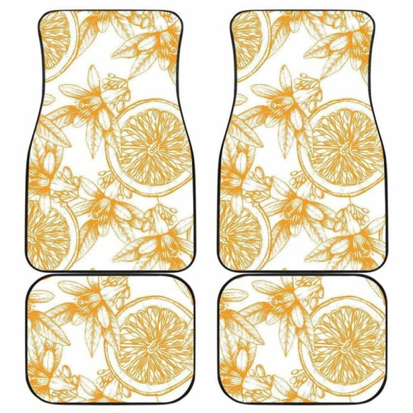 Hand Drawn Orange Fruit Pattern Front And Back Car Mats 174914 - YourCarButBetter