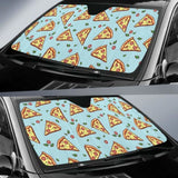 Hand Drawn Pizza Blue Background Car Auto Sun Shades 094201 - YourCarButBetter