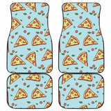 Hand Drawn Pizza Blue Background Front And Back Car Mats 142711 - YourCarButBetter