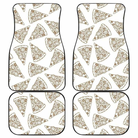 Hand Drawn Pizza Pattern Front And Back Car Mats 142711 - YourCarButBetter