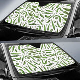 Hand Drawn Sketch Style Green Chili Peppers Pattern Car Auto Sun Shades 182102 - YourCarButBetter