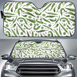 Hand Drawn Sketch Style Green Chili Peppers Pattern Car Auto Sun Shades 182102 - YourCarButBetter