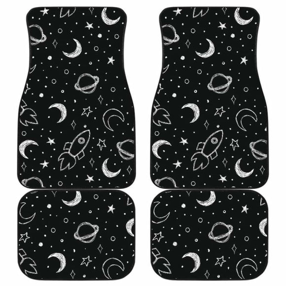 Hand Drawn Space Rocket Star Planet Front And Back Car Mats 142711 - YourCarButBetter