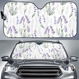 Hand Painting Watercolor Lavender Car Auto Sun Shades 460402 - YourCarButBetter