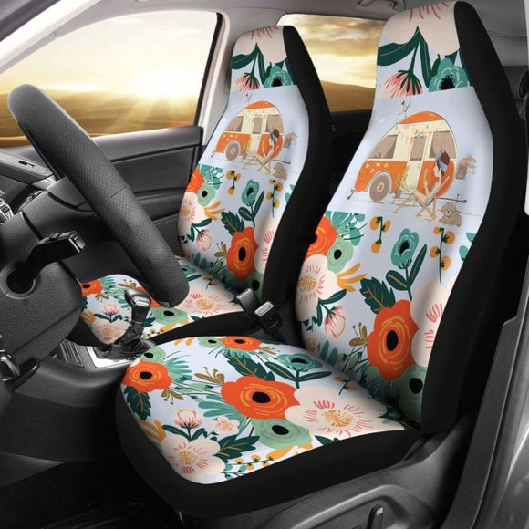 Happy Camper Car Seat Covers 153908 - YourCarButBetter
