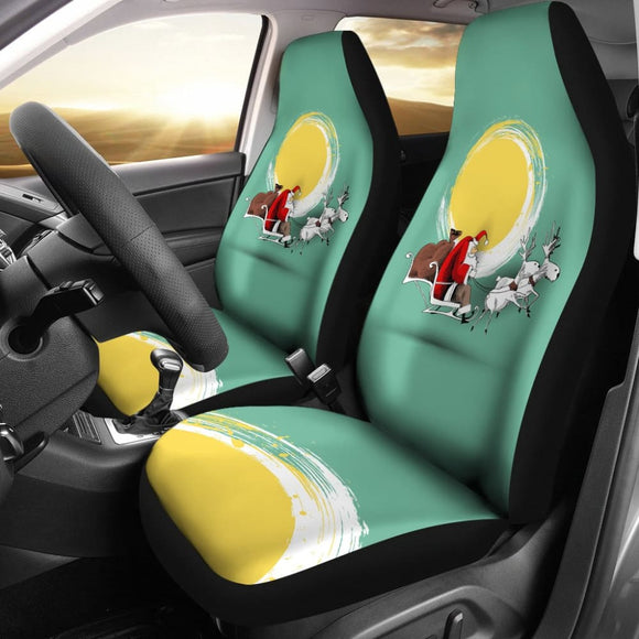 Happy Moments Christmas Gift From Santa Claus And Reindeer Car Seat Covers 210601 - YourCarButBetter