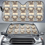 Happy Pug Pattern Car Auto Sun Shades 104020 - YourCarButBetter