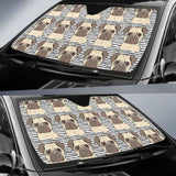 Happy Pug Pattern Car Auto Sun Shades 104020 - YourCarButBetter