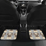 Happy Pug Pattern Front And Back Car Mats 102918 - YourCarButBetter