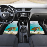 Happy Sea Turtle Swimming Under Sunlight Car Floor Mats 210301 - YourCarButBetter