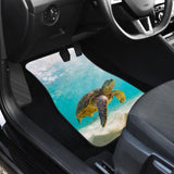 Happy Sea Turtle Swimming Under Sunlight Car Floor Mats 210301 - YourCarButBetter