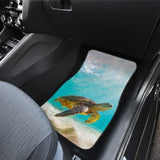 Happy Sea Turtle Swimming Under Sunlight Car Floor Mats 210301 - YourCarButBetter