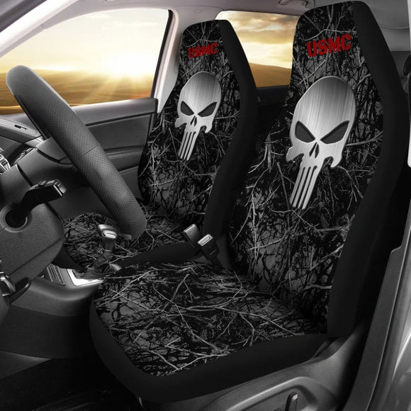 Harvest Moon Camouflage US Marine Corps Punisher Print Design Car Seat Covers 211803 - YourCarButBetter