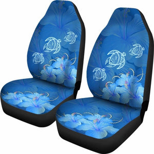 Hawaii Blue Hibiscus Turtle Polynesian Car Set Cover - New - Awesome 091114 - YourCarButBetter