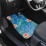 Hawaii Car Floor Mats Polynesian Kanaka Maoli Blue Turtle Hibiscus 210803 - YourCarButBetter