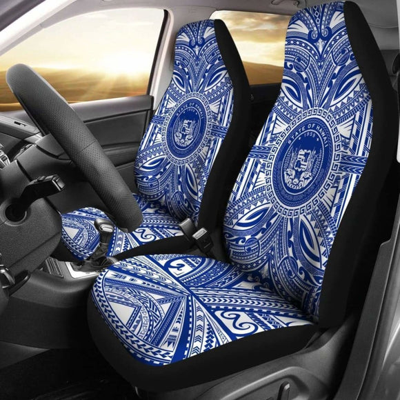 Hawaii Car Seat Cover - Hawaii Coat Of Arms Polynesian Flag Color 105905 - YourCarButBetter