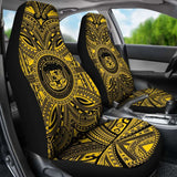 Hawaii Car Seat Cover - Hawaii Coat Of Arms Polynesian Gold Black 105905 - YourCarButBetter